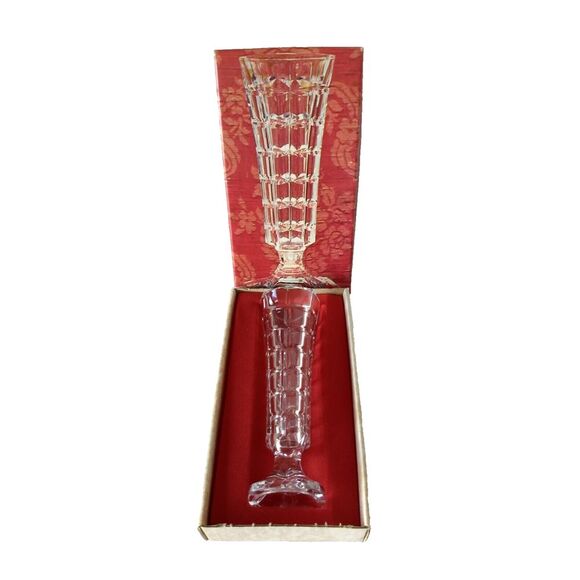 Cristal D'Arques Soliflor Vase‎ Crystal Footed Pedestal France Original Box - Picture 1 of 16